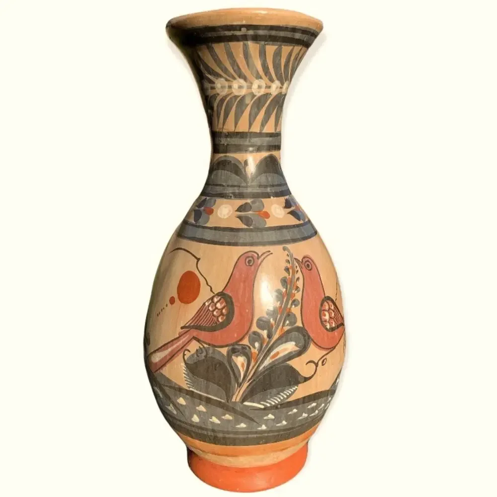 Vintage Handmade Tonala Ceramic Vase